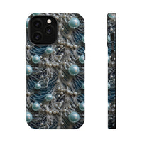 Thumbnail for Sea Foam Lace and Pearls MagSafe Tough Cases for iPhone 13, iPhone 13 Mini, iPhone 13 Pro, and iPhone 13 Pro Max.