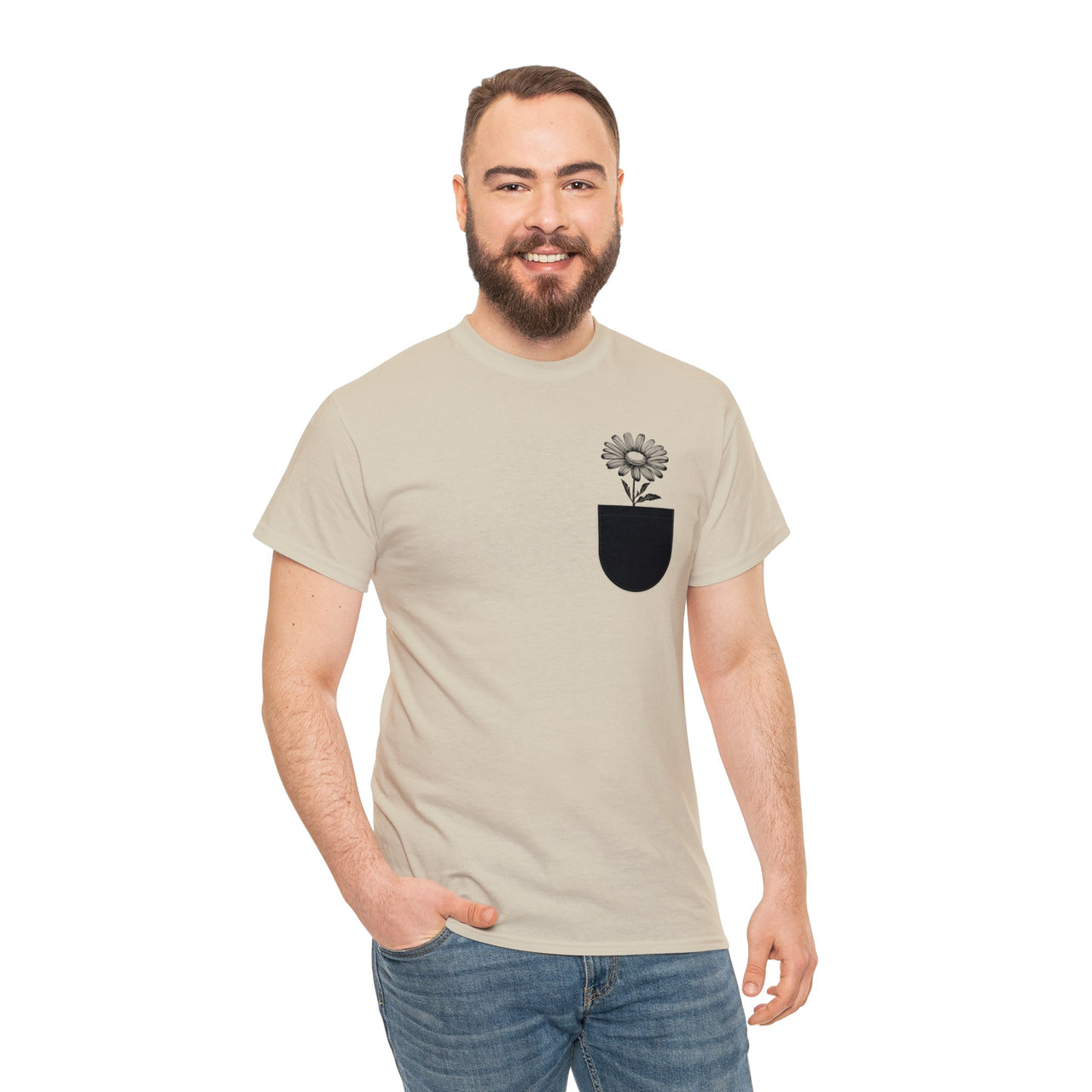 Pocket Daisy Unisex Heavy Cotton Tee