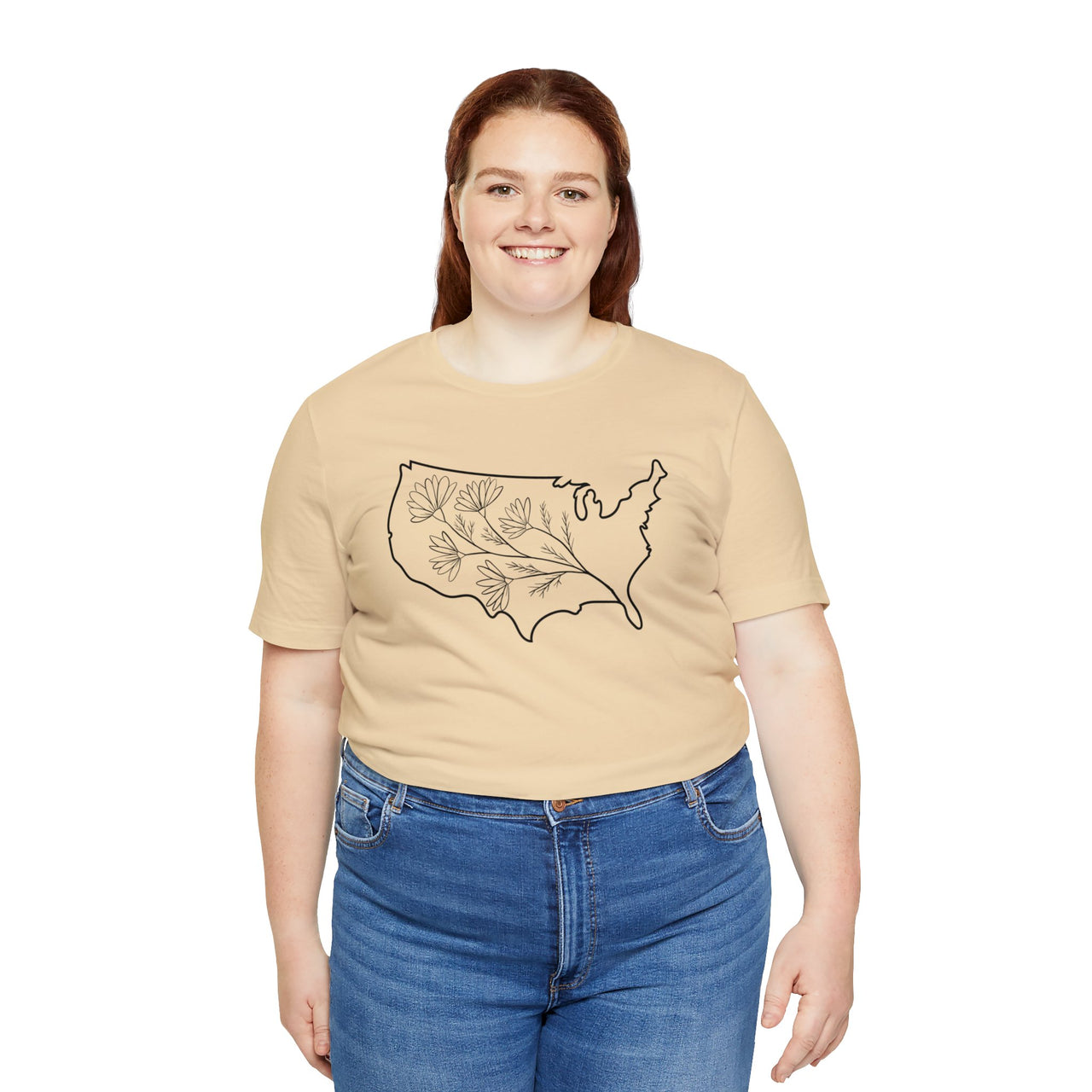 Map of the USA - Unisex Light Cotton T-Shirt