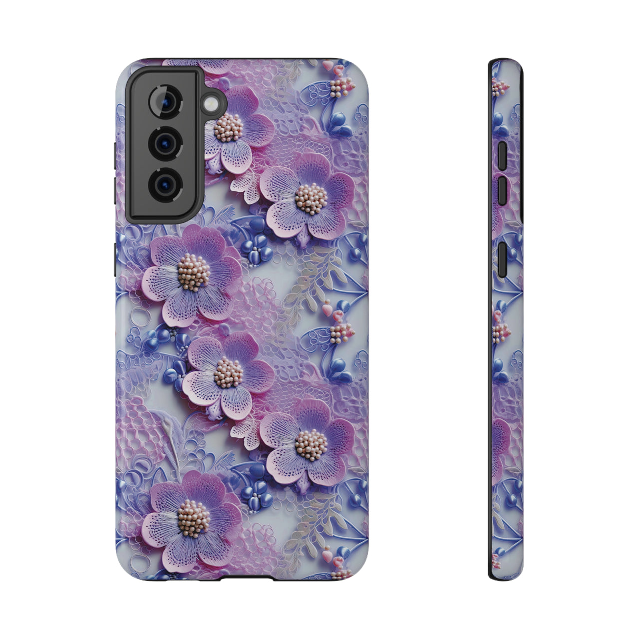 Pink and Purple Harmony - Impact-Resistant Case for Samsung Galaxy S21, Samsung Galaxy S21 Plus, and Samsung Galaxy S21 Ultra. Supports Wireless Charging.