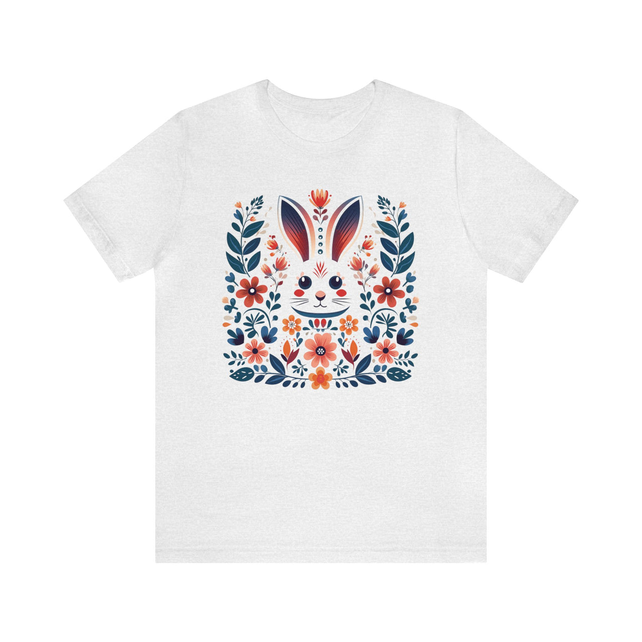 Folk Art Rabbit Unisex Jersey Short Sleeve Tee