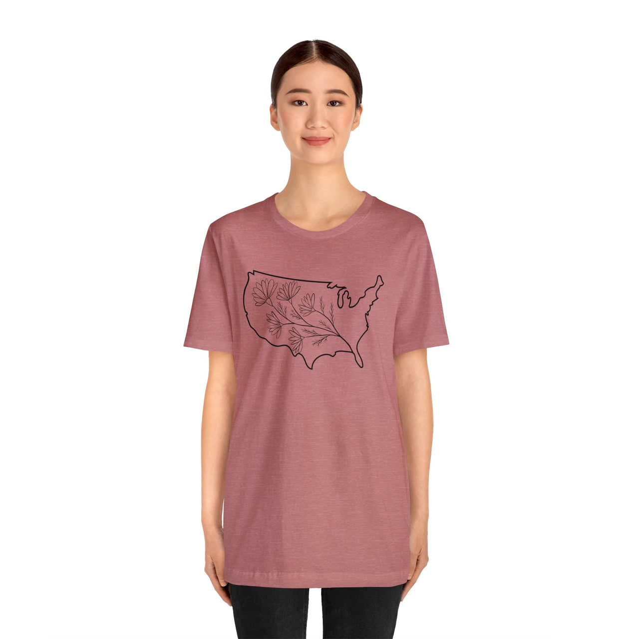 Map of the USA - Unisex Light Cotton T-Shirt