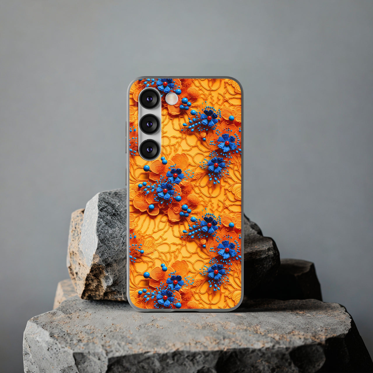 Royal Ryukyu Blossoms - Flexi Cases for Samsung Galaxy S23, Samsung Galaxy S23 Plus, and Samsung Galaxy S23 Ultra