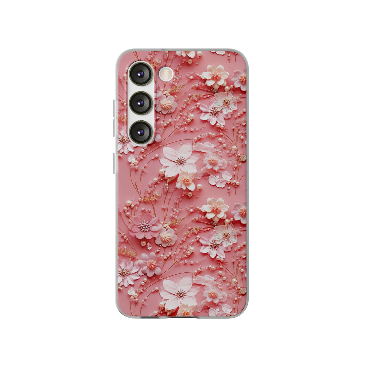 Floral Champagne Toast - Flexi Cases for Samsung Galaxy S23, Samsung Galaxy S23 Plus, and Samsung Galaxy S23 Ultra