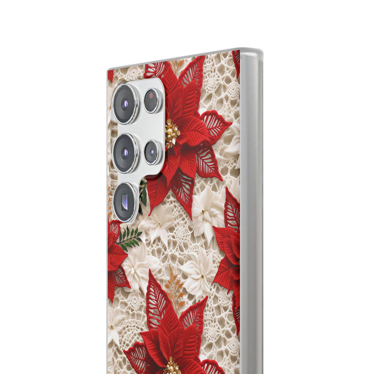 Christmas Poinsettia - Flexi Cases for Samsung Galaxy S23, Samsung Galaxy S23 Plus, and Samsung Galaxy S23 Ultra
