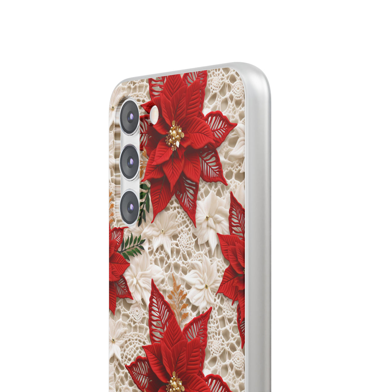 Christmas Poinsettia - Flexi Cases for Samsung Galaxy S23, Samsung Galaxy S23 Plus, and Samsung Galaxy S23 Ultra