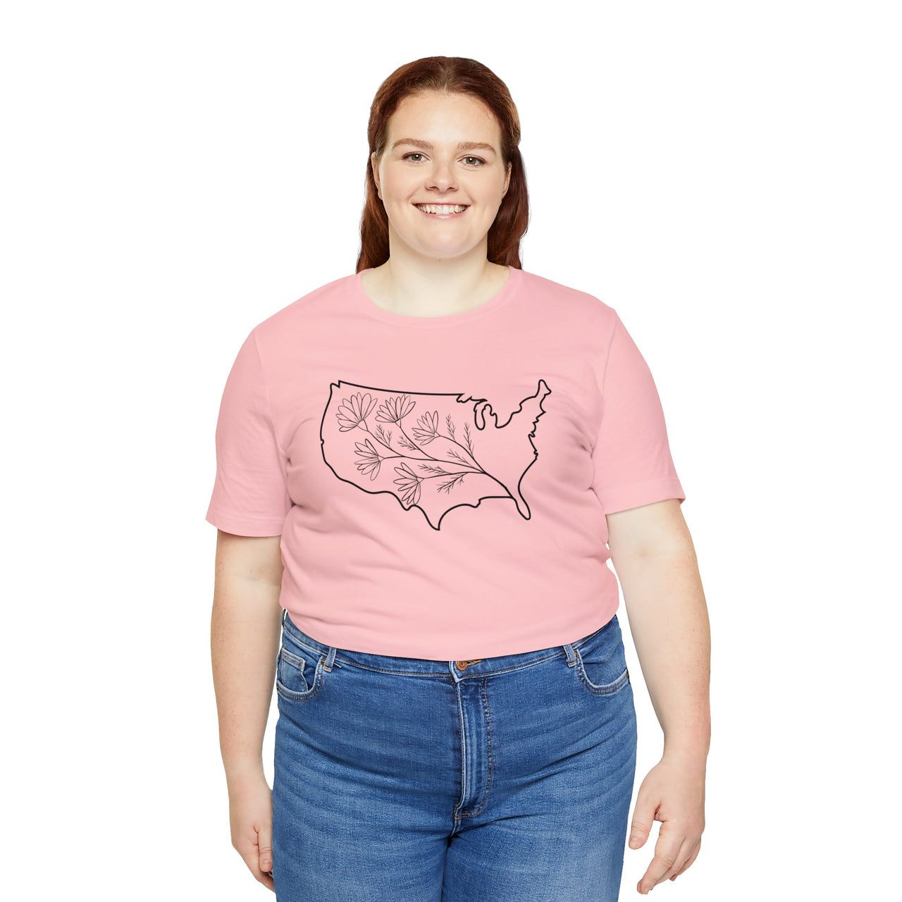 Map of the USA - Unisex Light Cotton T-Shirt