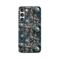 Thumbnail for Sea Foam Lace and Pearls - Flexi Cases for Samsung Galaxy S23, Samsung Galaxy S23 Plus, and Samsung Galaxy S23 Ultra
