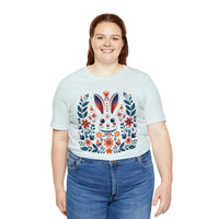 Thumbnail for Folk Art Rabbit Unisex Jersey Short Sleeve Tee