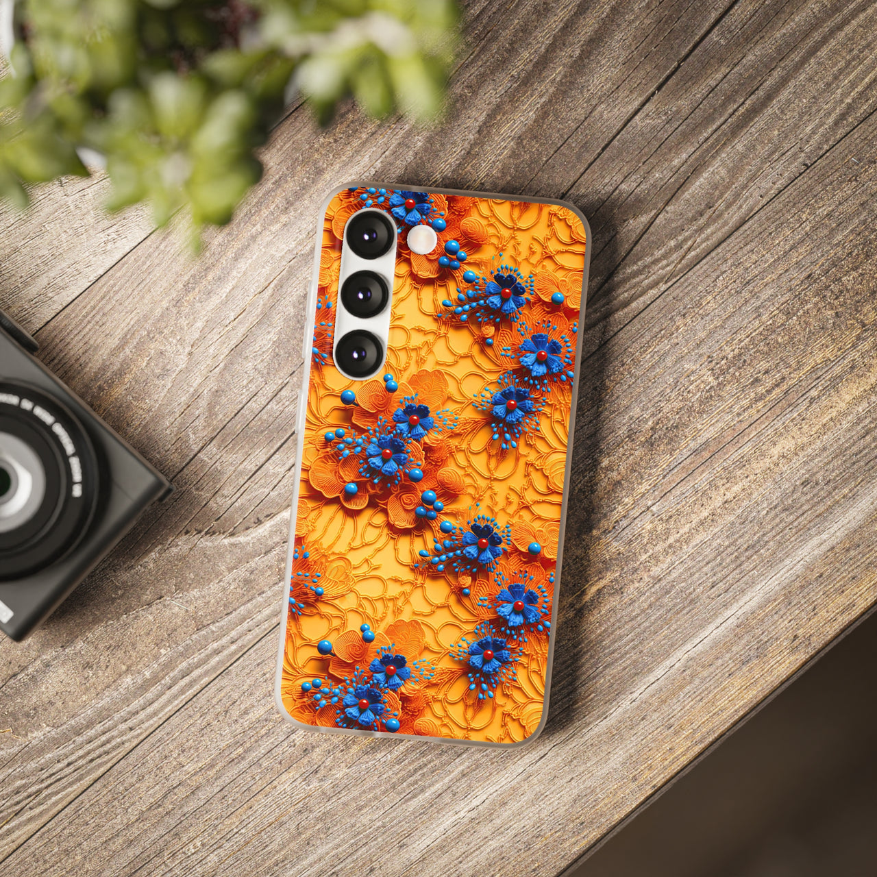 Royal Ryukyu Blossoms - Flexi Cases for Samsung Galaxy S23, Samsung Galaxy S23 Plus, and Samsung Galaxy S23 Ultra