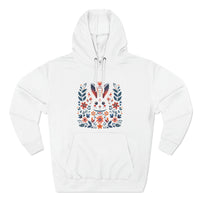 Thumbnail for Folk Art Rabbit Three-Panel Fleece Hoodie