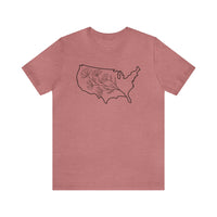 Thumbnail for Map of the USA - Unisex Light Cotton T-Shirt