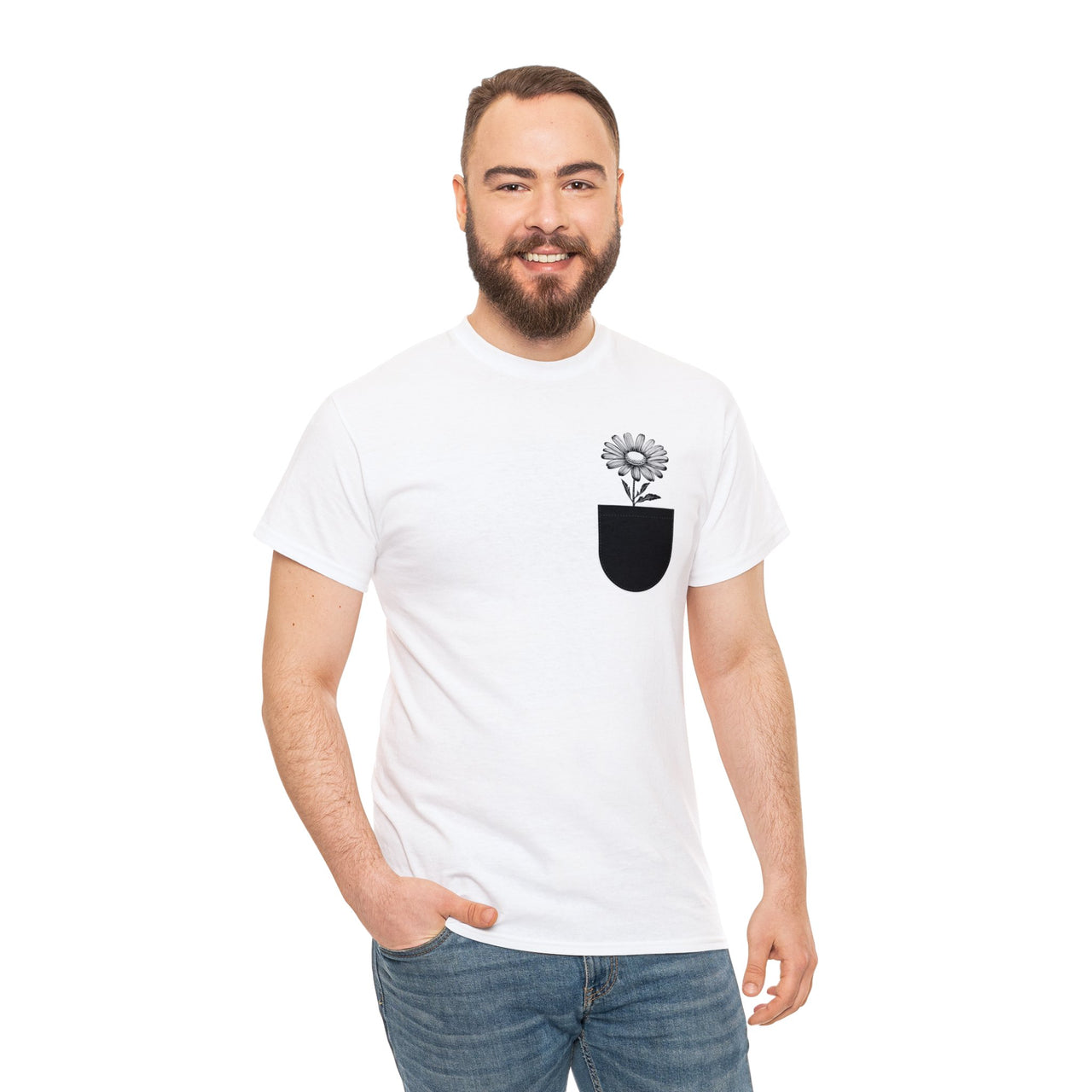 Pocket Daisy Unisex Heavy Cotton Tee