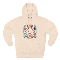 Thumbnail for Folk Art Rabbit Three-Panel Fleece Hoodie