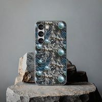 Thumbnail for Sea Foam Lace and Pearls - Flexi Cases for Samsung Galaxy S23, Samsung Galaxy S23 Plus, and Samsung Galaxy S23 Ultra