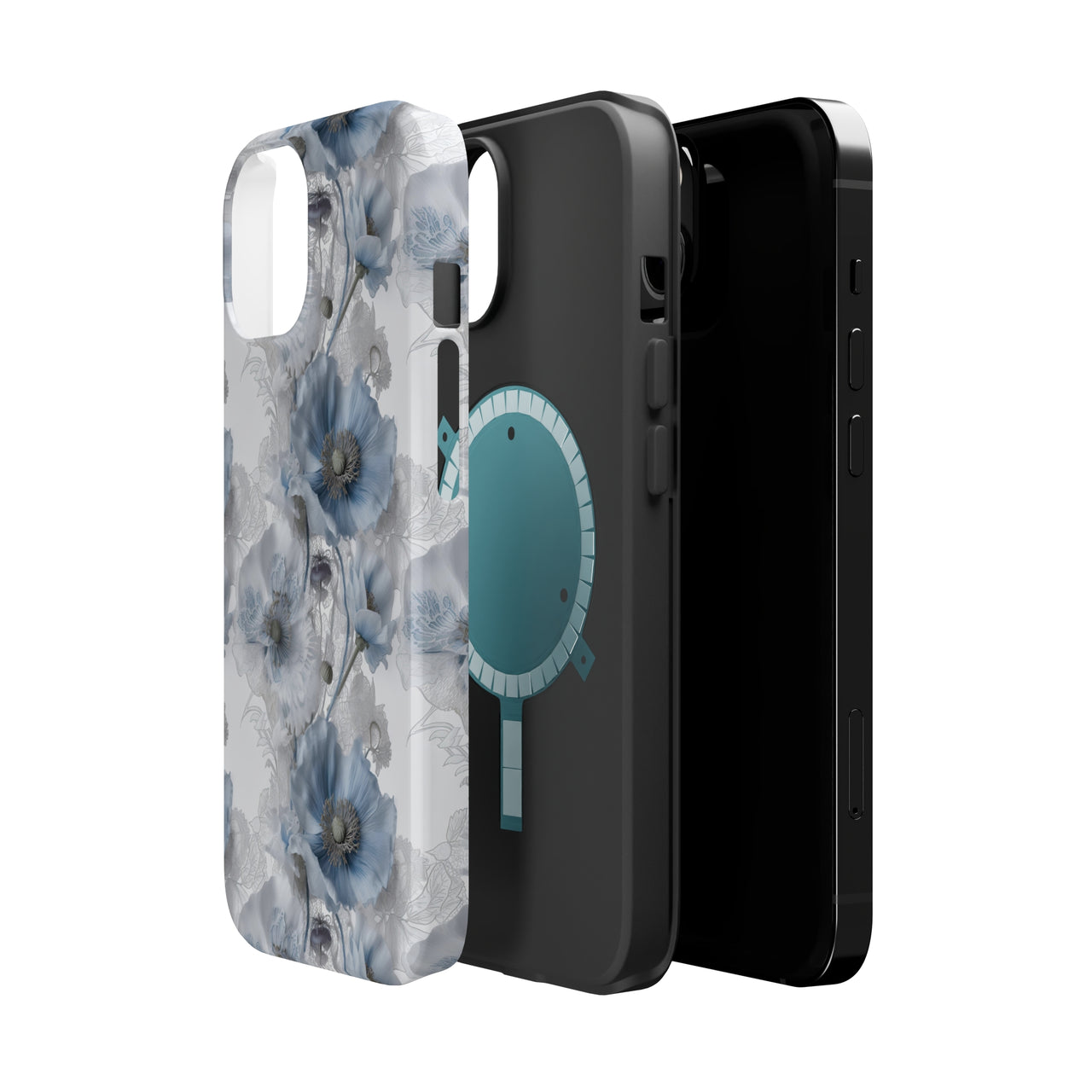 Himalayan Blue Poppy MagSafe Tough Cases for iPhone 14, iPhone 14 Pro, iPhone 14 Plus, and iPhone 14 Pro Max