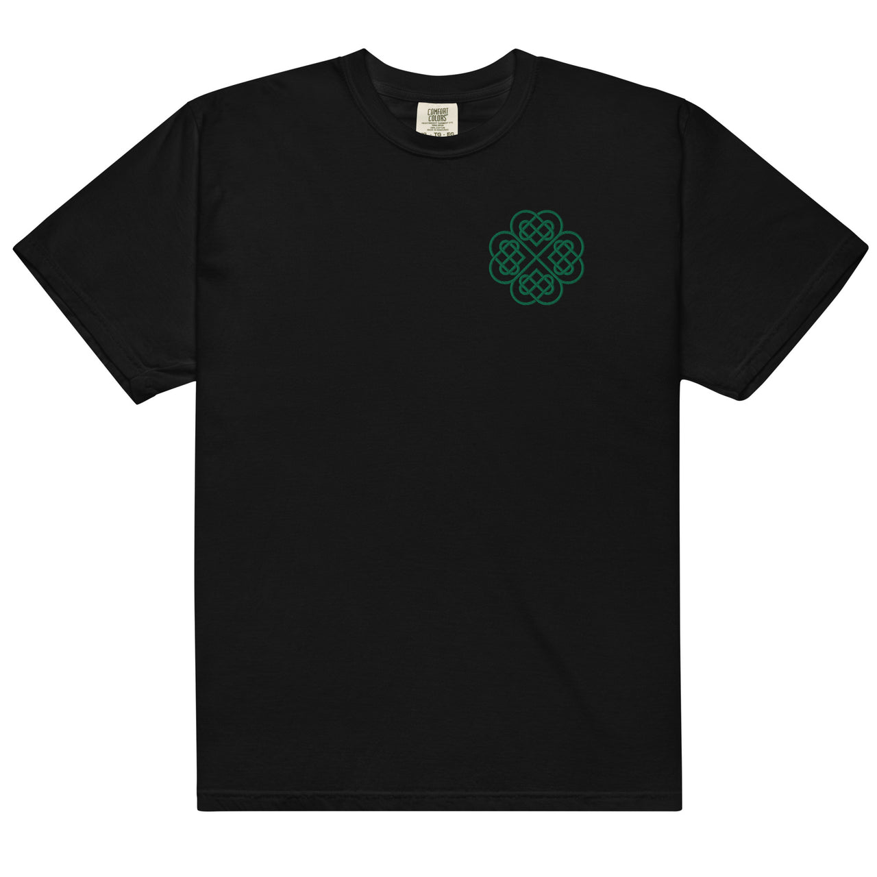 Embroidered Shamrock Unisex Garment-dyed Heavyweight T-shirt
