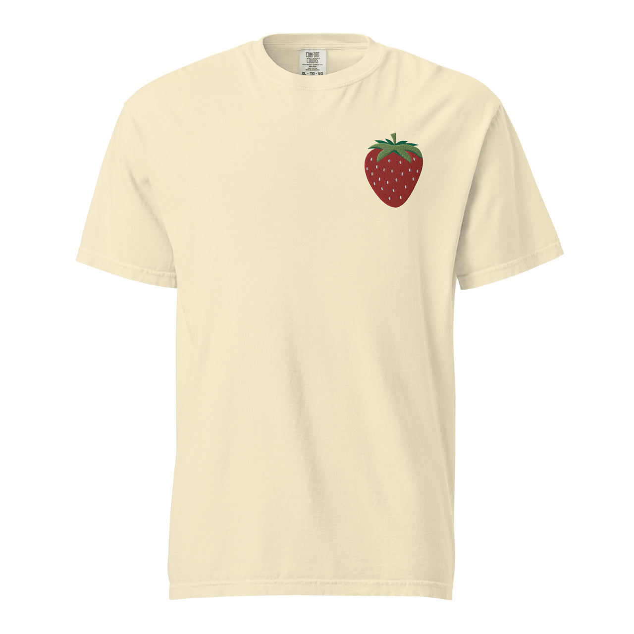Embroidered Strawberry Unisex Garment-dyed Heavyweight T-shirt