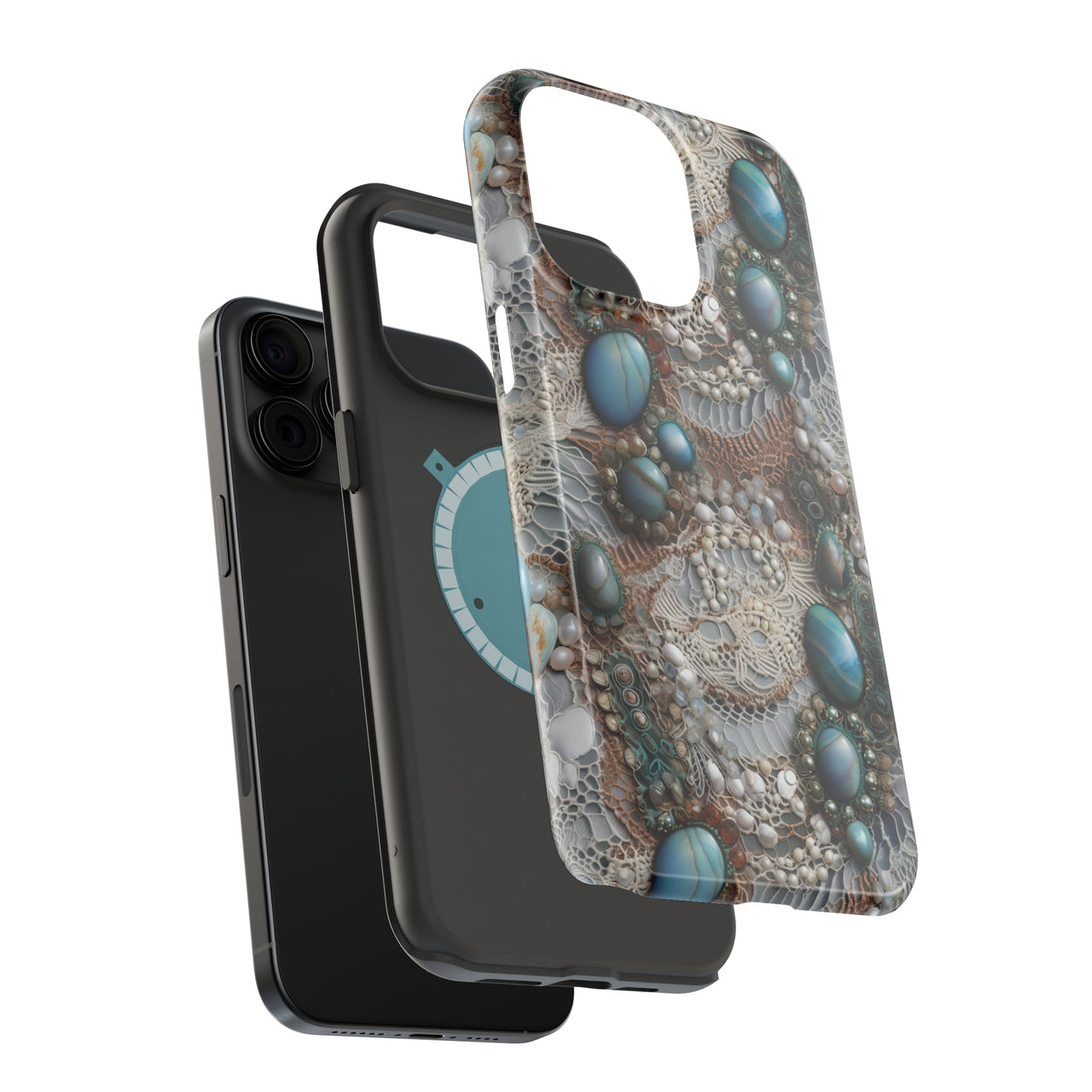 Boho Agate and Lace - MagSafe Tough Case for iPhone 15, iPhone 15 Pro, iPhone 15 Plus, & iPhone 15 Pro Max