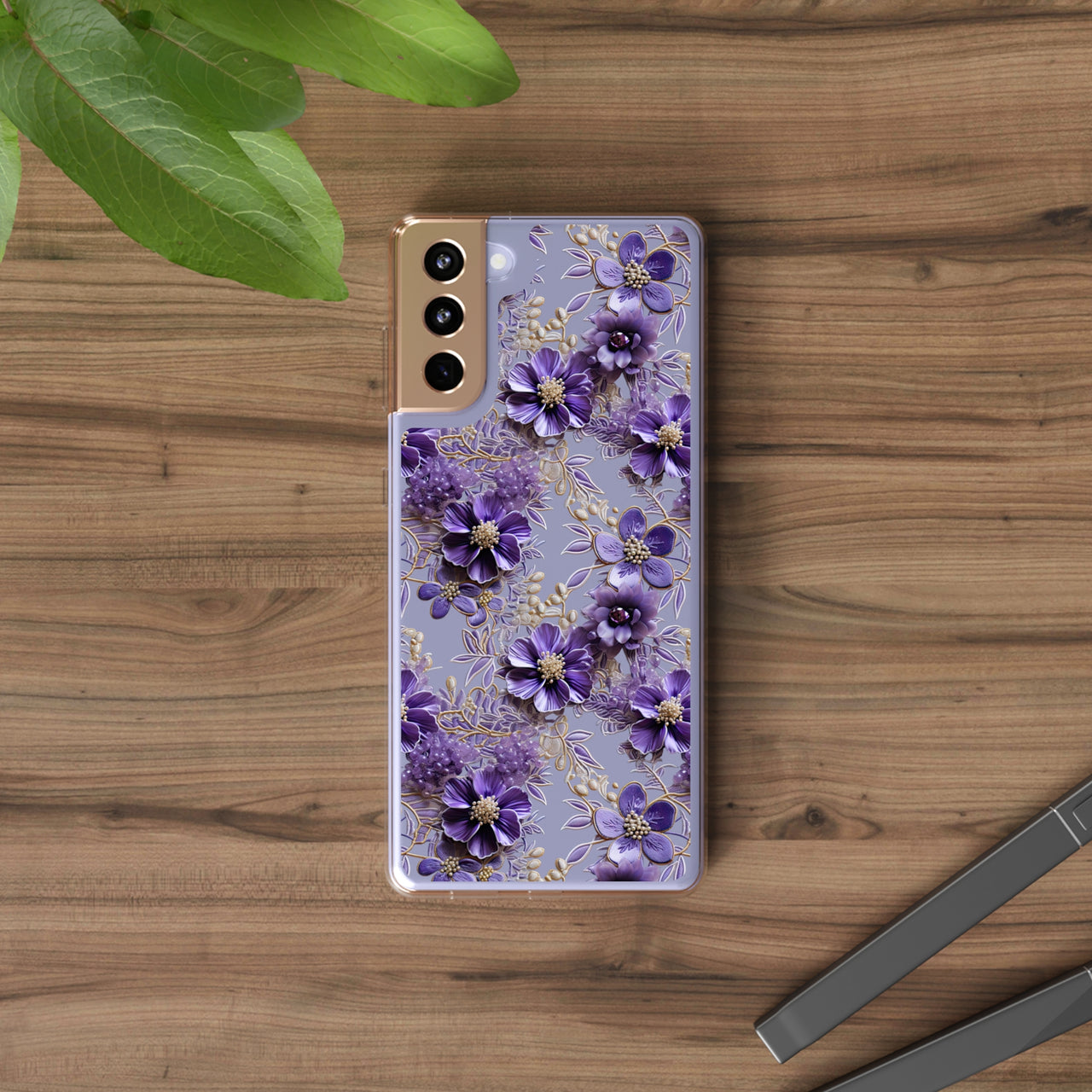 *Clear Case* Violet Meadow - Samsung Galaxy S21, Samsung Galaxy S21 Plus, Samsung Galaxy S21 Ultra - Supports Wireless Charging