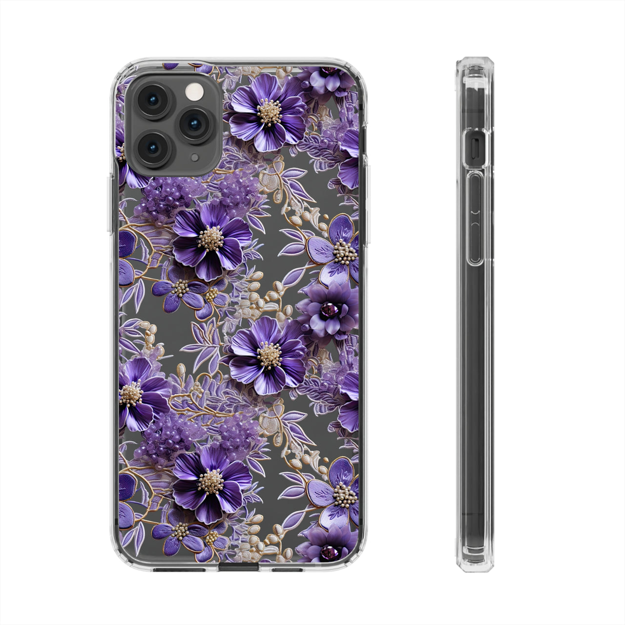 *Clear Case* Violet Meadow - iPhone 11, iPhone 11 Pro, iPhone 11 Pro Max - Supports Wireless Charging