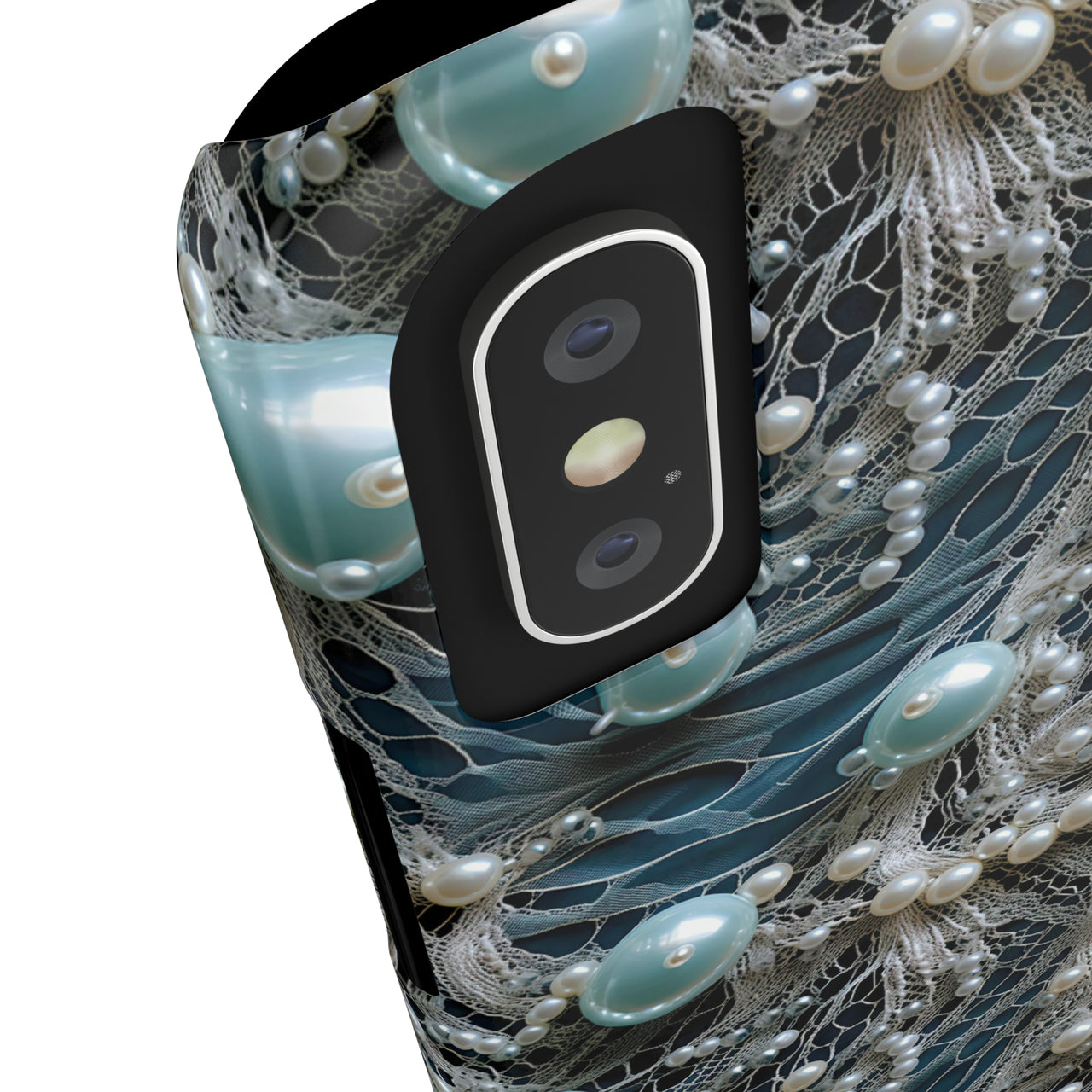 Sea Foam Lace and Pearls - Slim Phone Cases for iPhone X, iPhone XR, iPhone XS, and iPhone XS MAX