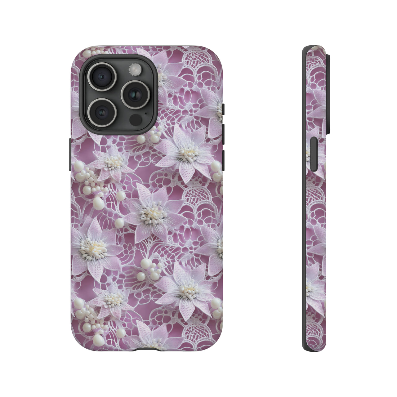 Pink Coquette Clematis Tough Case for iPhone 15, iPhone 15 Pro, iPhone 15 Plus, and iPhone 15 Pro Max