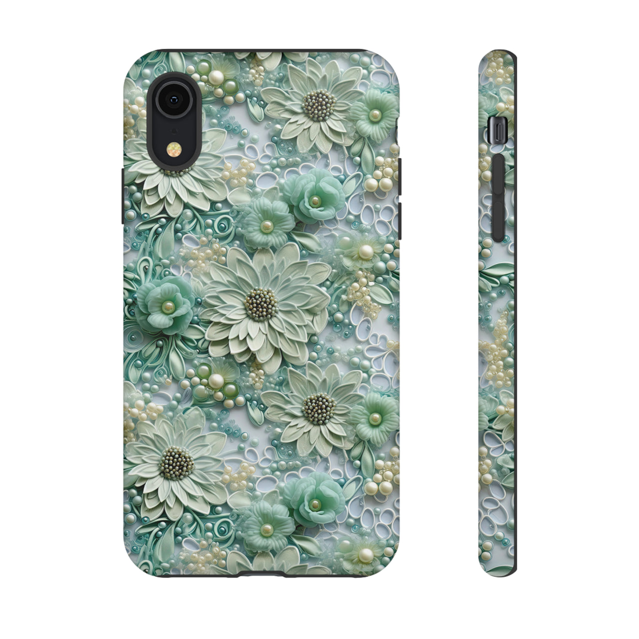 Teal Petals - Tough Cases for iPhone X, iPhone XR, iPhone XS, and iPhone XS MAX