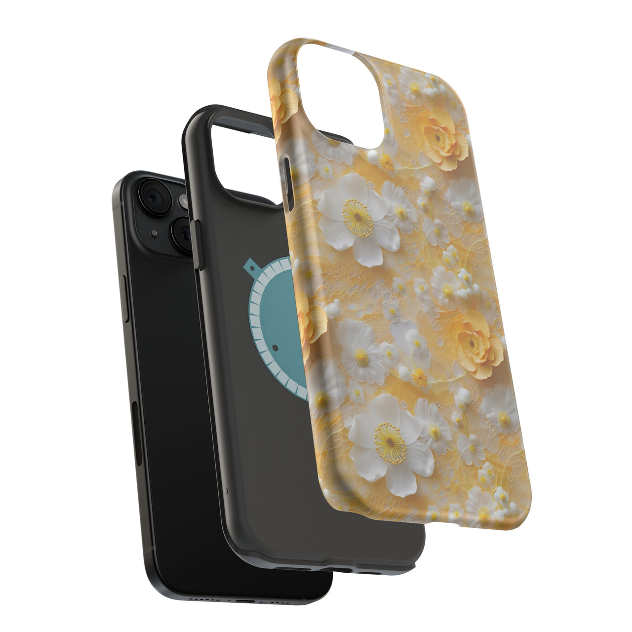 Yellow Floral - MagSafe Tough Case for iPhone 15, iPhone 15 Pro, iPhone 15 Plus, & iPhone 15 Pro Max