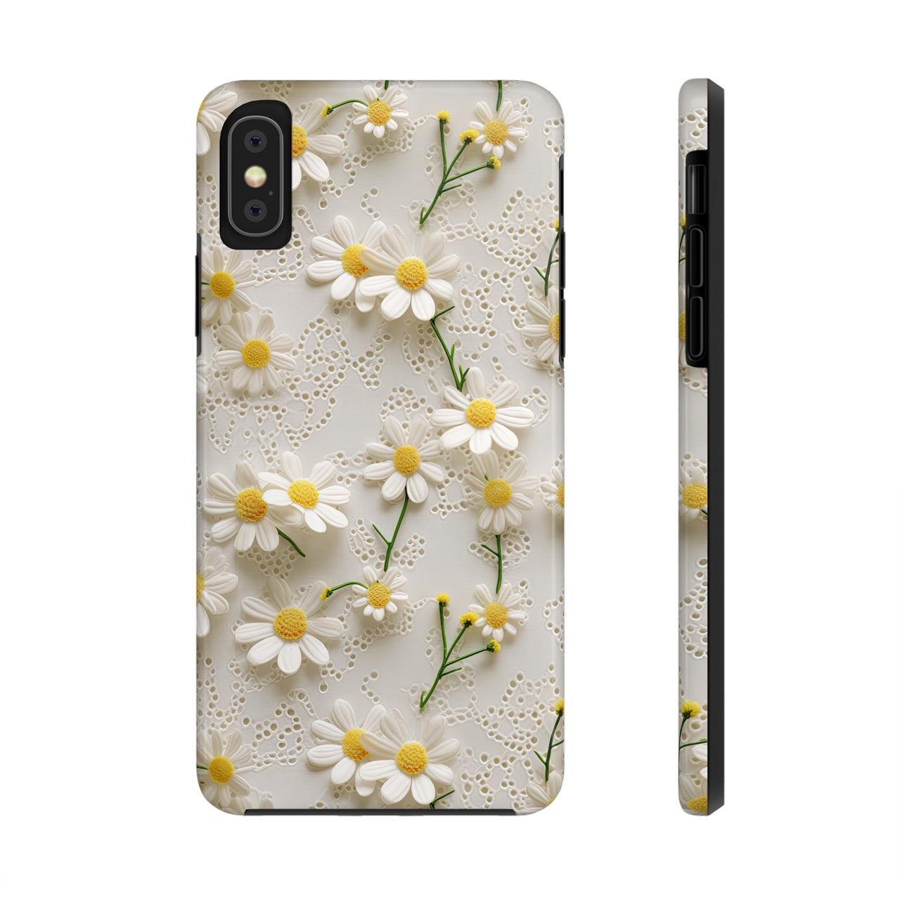 Daisy Tough Phone Cases for iPhone X, iPhone XR, iPhone XS, and iPhone XS MAX. Supports Wireless Charging.