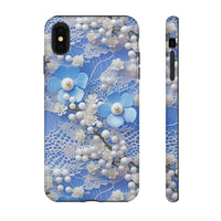 Thumbnail for Pearls and Lace on Baby Blue - Tough Cases for iPhone X, iPhone XR, iPhone XS, and iPhone XS MAX.