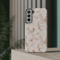 Thumbnail for White Lace and Cherry Blossoms Impact-Resistant Cases for Samsung Galaxy S22, Samsung Galaxy S22 Plus, and Samsung Galaxy S22 Ultra. Supports Wireless Charging.