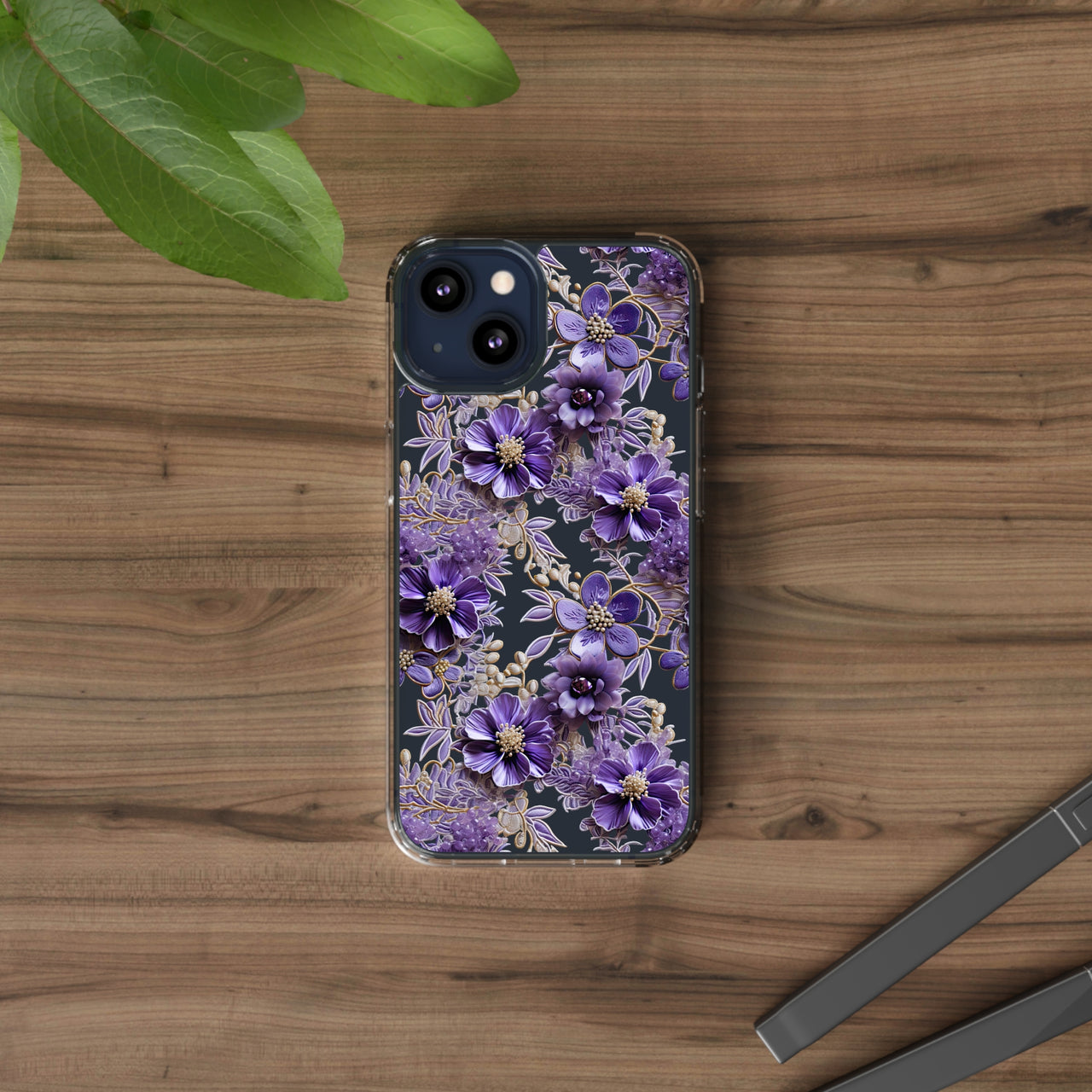 *Clear Case* Violet Meadow - iPhone 13, iPhone 13 Mini, iPhone 13 Pro, iPhone 13 Pro Max - Supports Wireless Charging