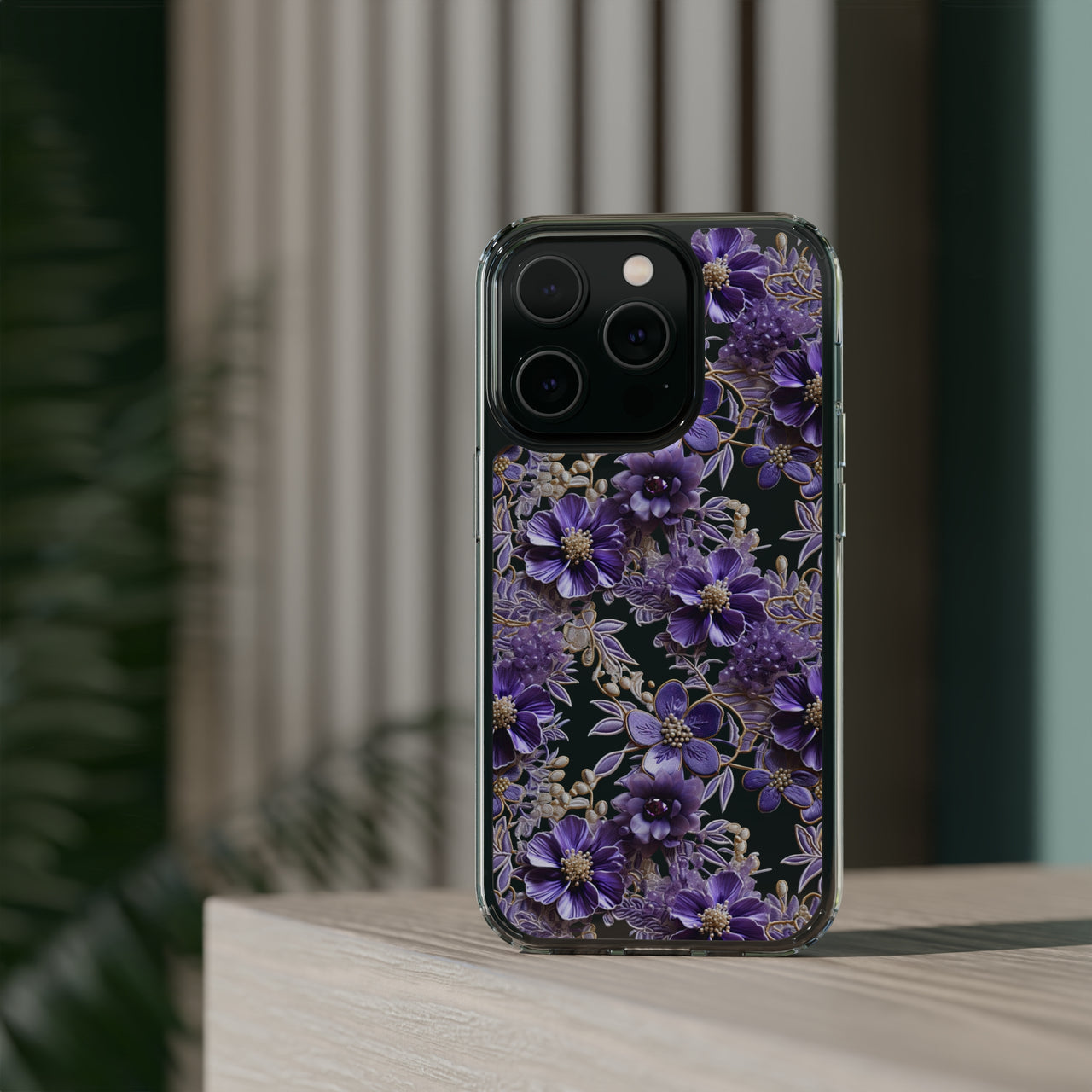 *Clear Case* Violet Meadow - iPhone 14, iPhone 14 Pro, iPhone 14 Plus, iPhone 14 Pro Max - Supports Wireless Charging