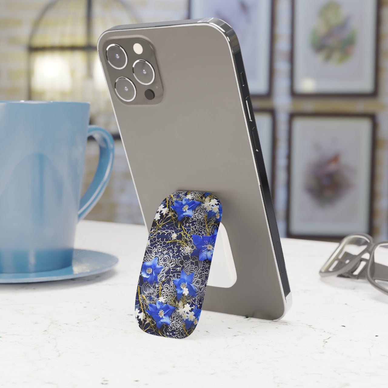 Cerulean Elegance Phone Click-On Grip