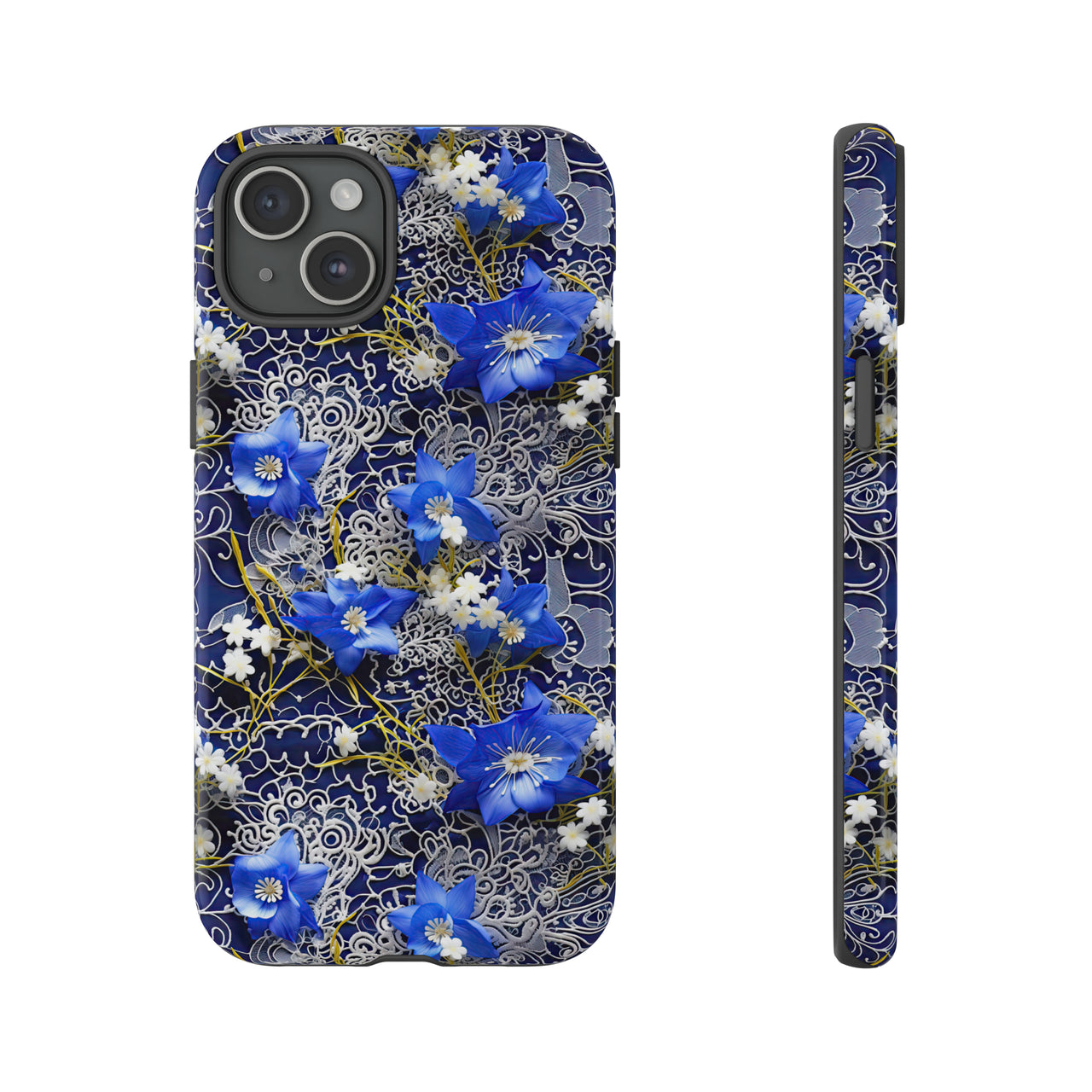 Cerulean Elegance Tough Case for iPhone 15, iPhone 15 Pro, iPhone 15 Plus, and iPhone 15 Pro Max