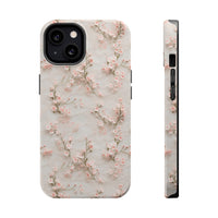 Thumbnail for White Lace and Cherry Blossoms MagSafe Tough Cases for iPhone 13, iPhone 13 Mini, iPhone 13 Pro, and iPhone 13 Pro Max.