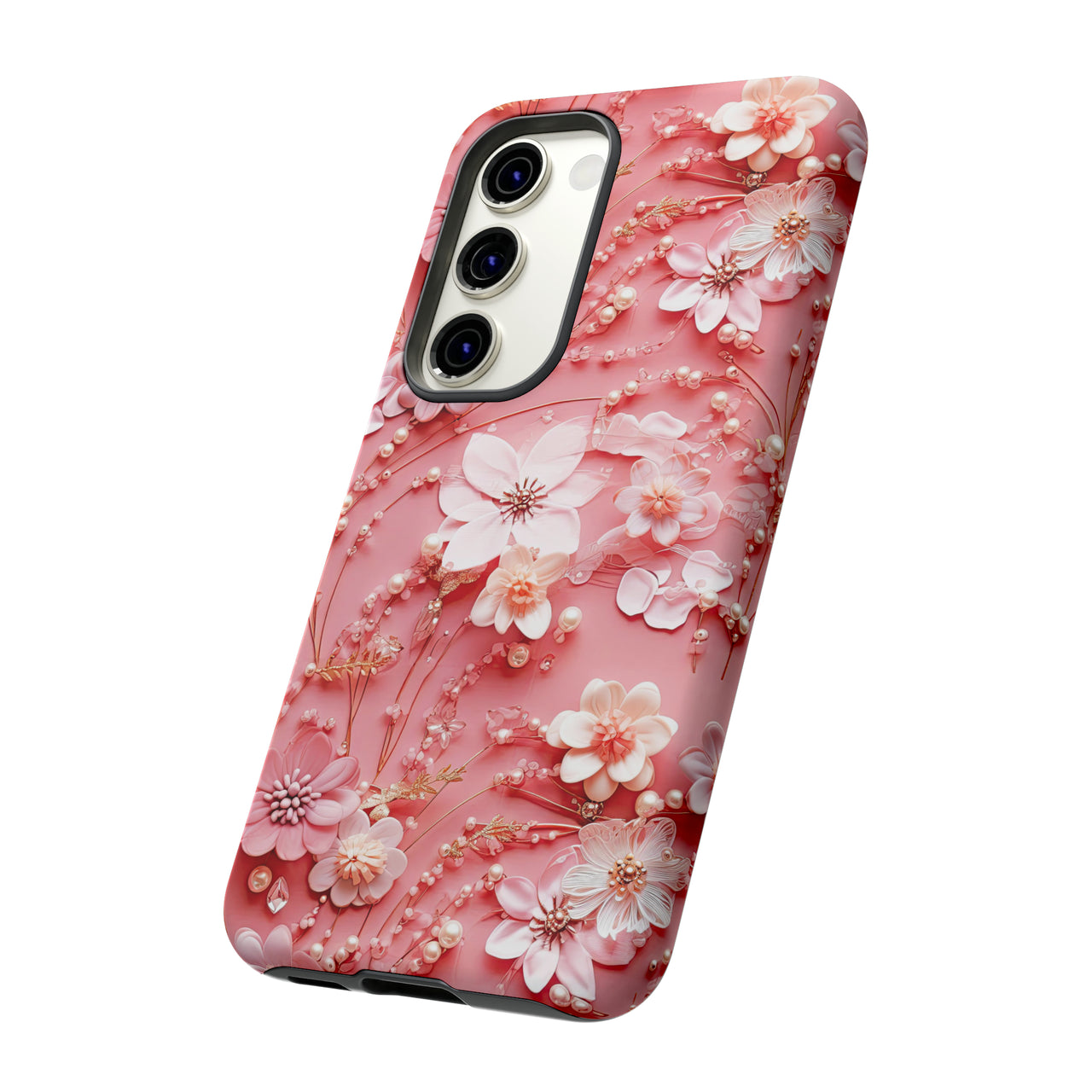 Floral Champagne Toast Tough Case for Samsung Galaxy S23, Samsung Galaxy S23 Plus, and Samsung Galaxy S23 Ultra