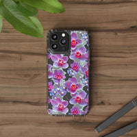 Thumbnail for *Clear Case* Fuchsia Orchid - iPhone 13, iPhone 13 Mini, iPhone 13 Pro, iPhone 13 Pro Max - Supports Wireless Charging