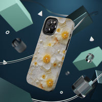 Thumbnail for Yellow and White Floral Impact-Resistant Cases for iPhone 12, iPhone 12 Mini, iPhone 12 Pro, and iPhone 12 Pro Max. Supports Wireless Charging.