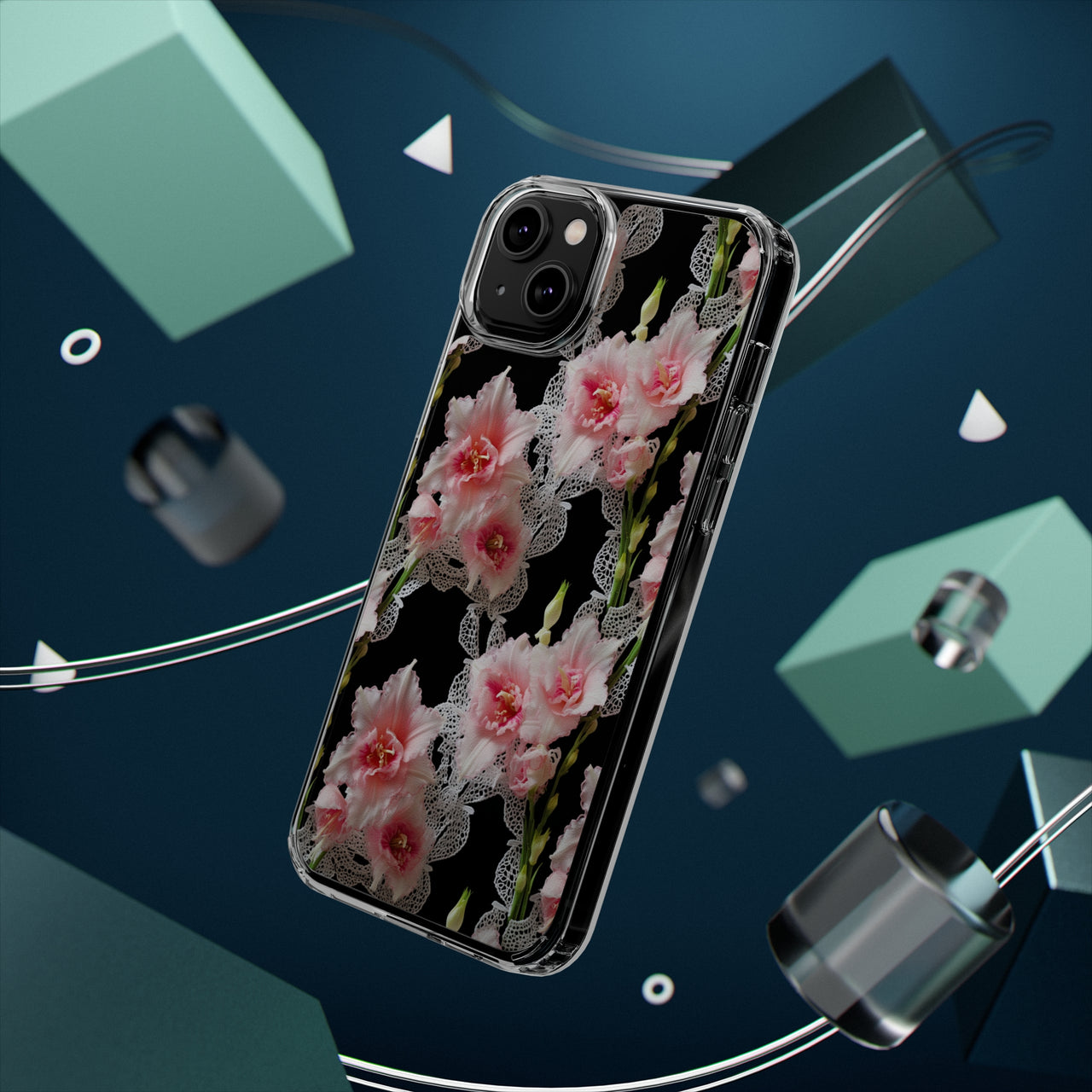 *Clear Case* Gladioli Garden - iPhone 14, iPhone 14 Pro, iPhone 14 Plus, iPhone 14 Pro Max - Supports Wireless Charging