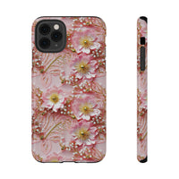 Thumbnail for Gold-Kissed Flowers on Pink Lace -  Impact-Resistant Cases for iPhone 11, iPhone 11 Pro, and iPhone 11 Pro Max. Supports Wireless Charging.