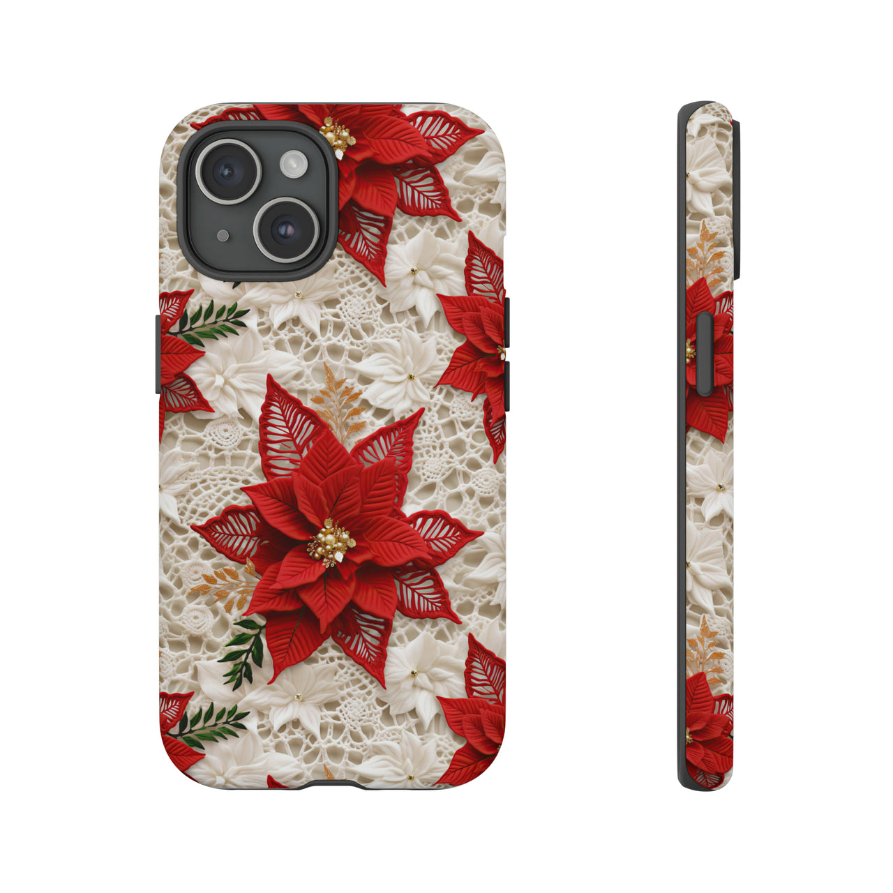 Christmas Poinsettia Tough Case for iPhone 15, iPhone 15 Pro, iPhone 15 Plus, and iPhone 15 Pro Max