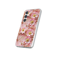 Thumbnail for Gold-Kissed Flowers on Pink Lace - Flexi Cases for Samsung Galaxy S23, Samsung Galaxy S23 Plus, & Samsung Galaxy S23 Ultra