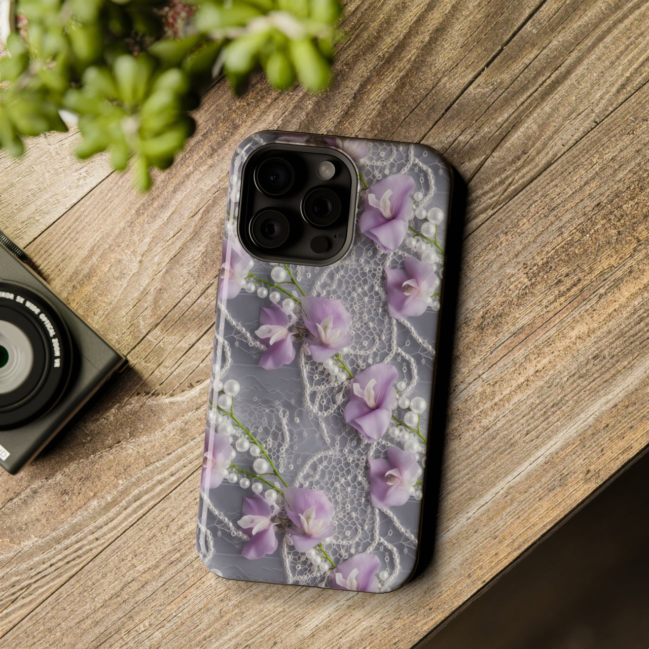 Purple Sweet Pea - MagSafe Tough Case for iPhone 15, iPhone 15 Pro, iPhone 15 Plus, & iPhone 15 Pro Max