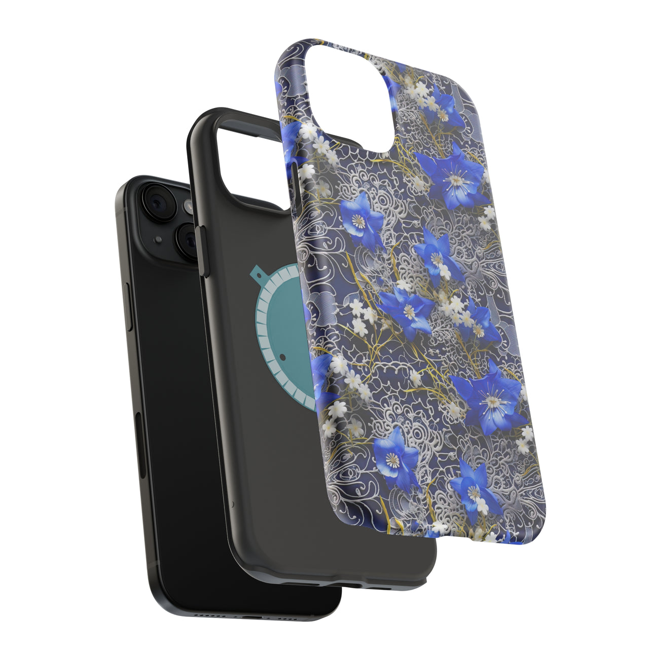 Cerulean Elegance - MagSafe Tough Case for iPhone 15, iPhone 15 Pro, iPhone 15 Plus, & iPhone 15 Pro Max