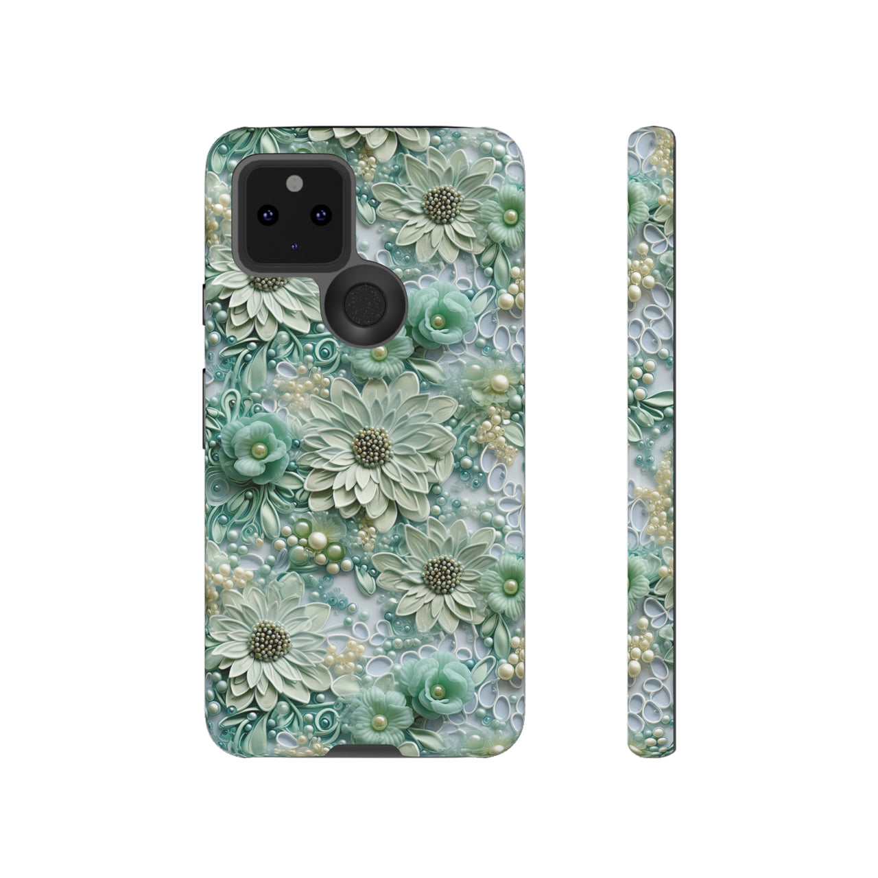 Teal Petals - Tough Case for Google Pixel 5 5G