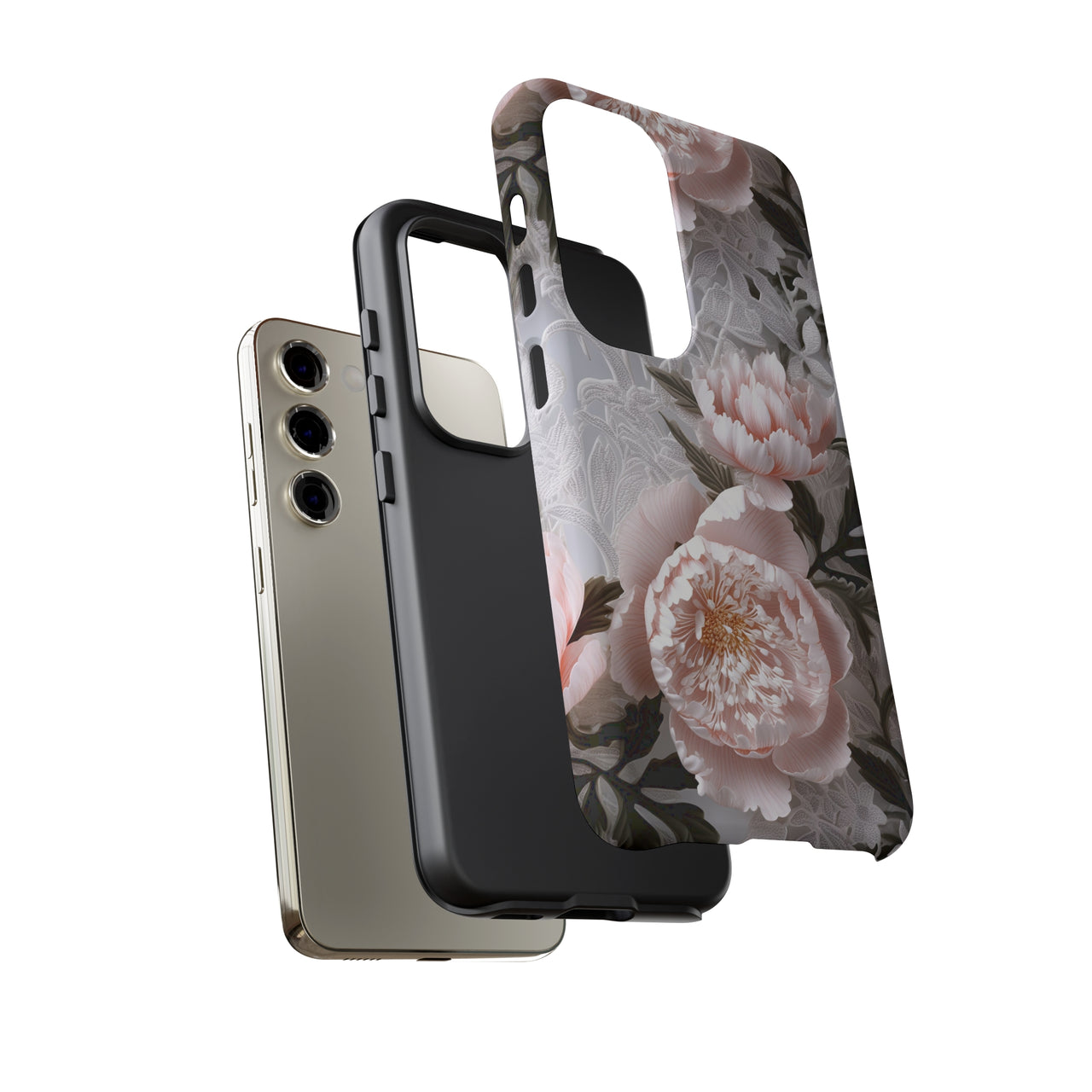 Pink Peony Tough Cases for Samsung Galaxy S23, Samsung Galaxy S23 Plus, and Samsung Galaxy S23 Ultra