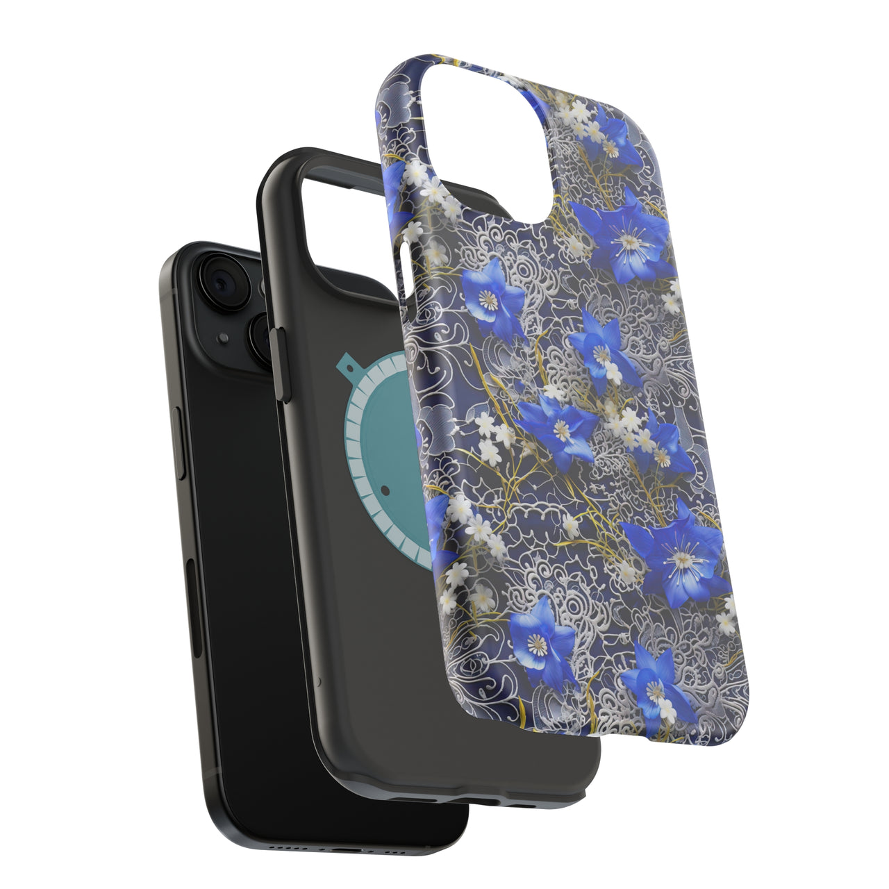 Cerulean Elegance - MagSafe Tough Case for iPhone 15, iPhone 15 Pro, iPhone 15 Plus, & iPhone 15 Pro Max