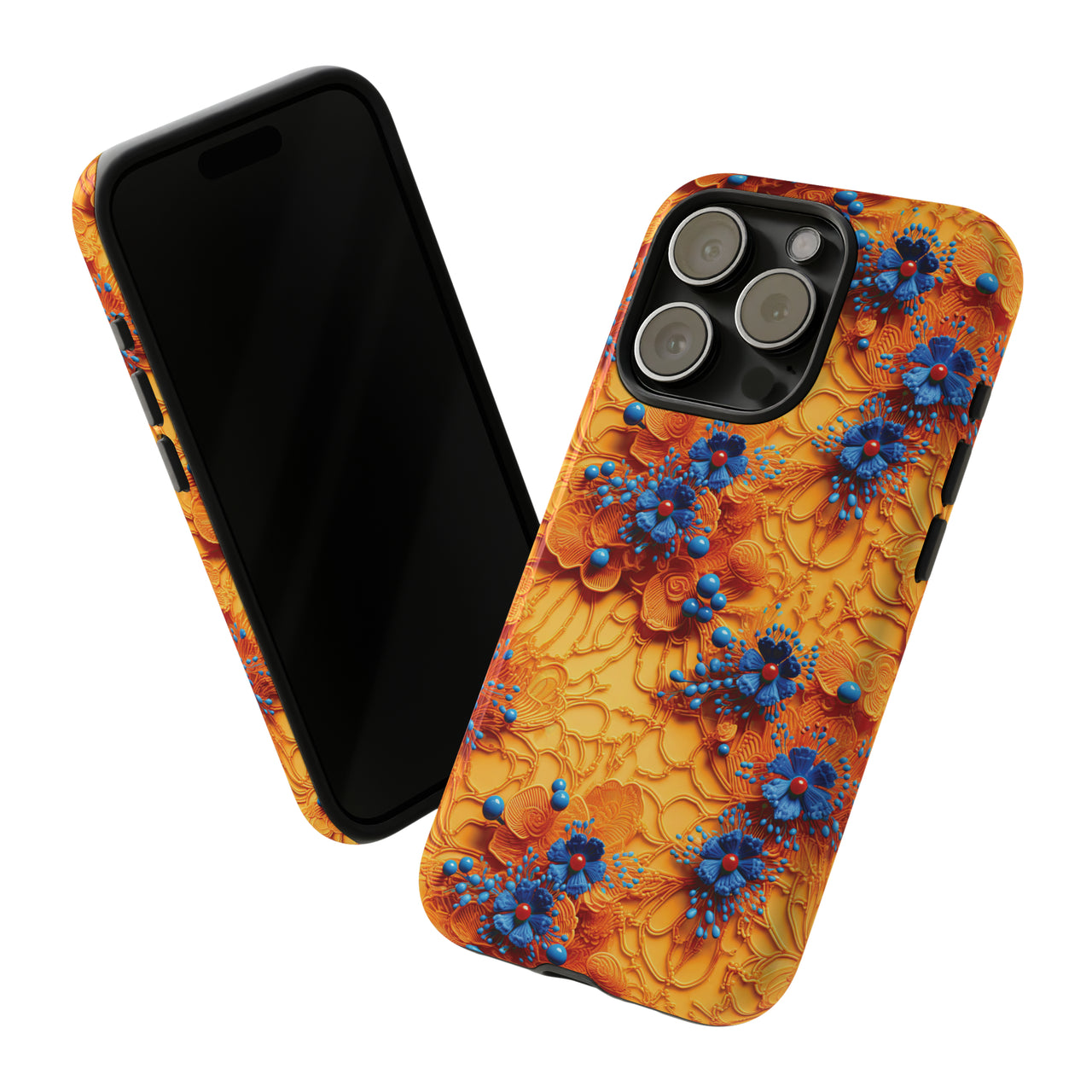 Royal Ryukyu Blossoms - Tough Case for iPhone 15, iPhone 15 Pro, iPhone 15 Plus, and iPhone 15 Pro Max